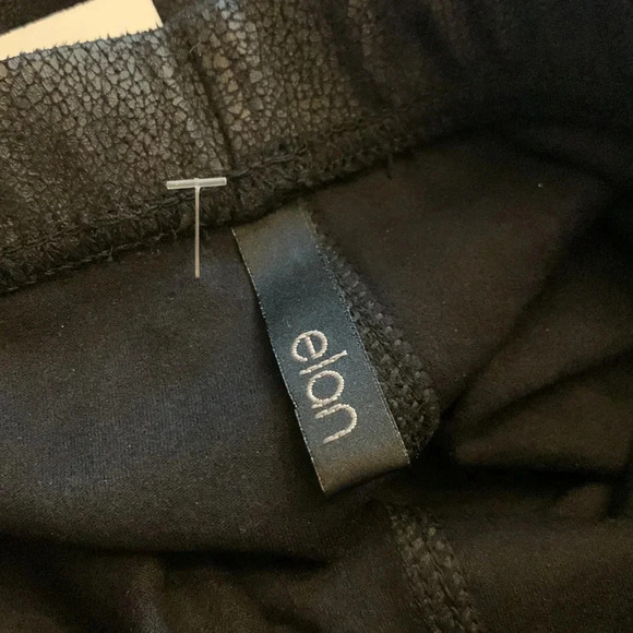NWT Elan Moto Faux Leather Leggings Pull on Elastic Waist Black Size S - Picture 8 of 9